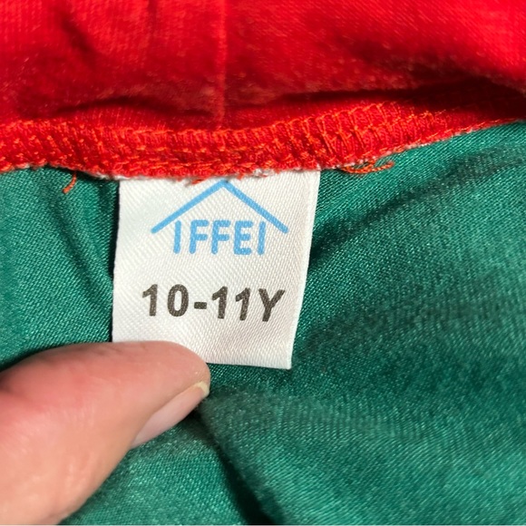 Christmas Elf Onesie Hooded Snap Front Red & Green | Unisex Age Size 11-12 - Picture 9 of 9